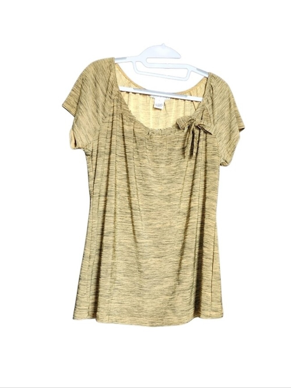 Vintage Suzie Scoop Neck Short Sleeve Top in Mustard
